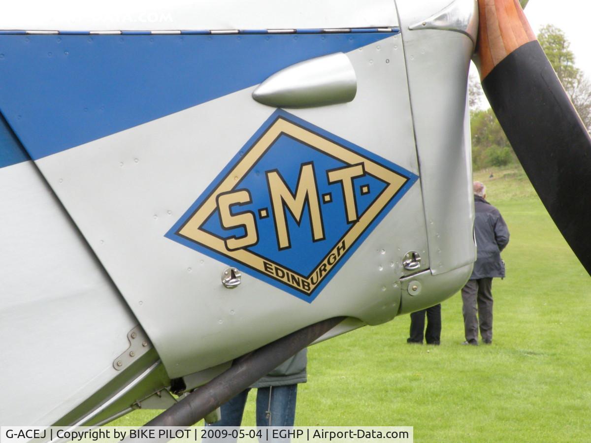 G-ACEJ, 1933 De Havilland DH.83 Fox Moth C/N 4069, LOGO ON THE COWLING OF G-ACEJ