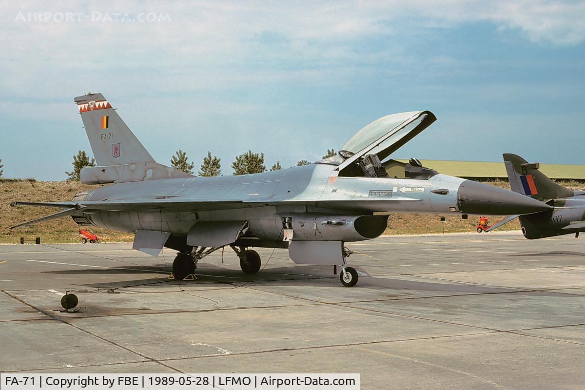 FA-71, SABCA F-16AM Fighting Falcon C/N 6H-71, Orange/Caritat open house 1989