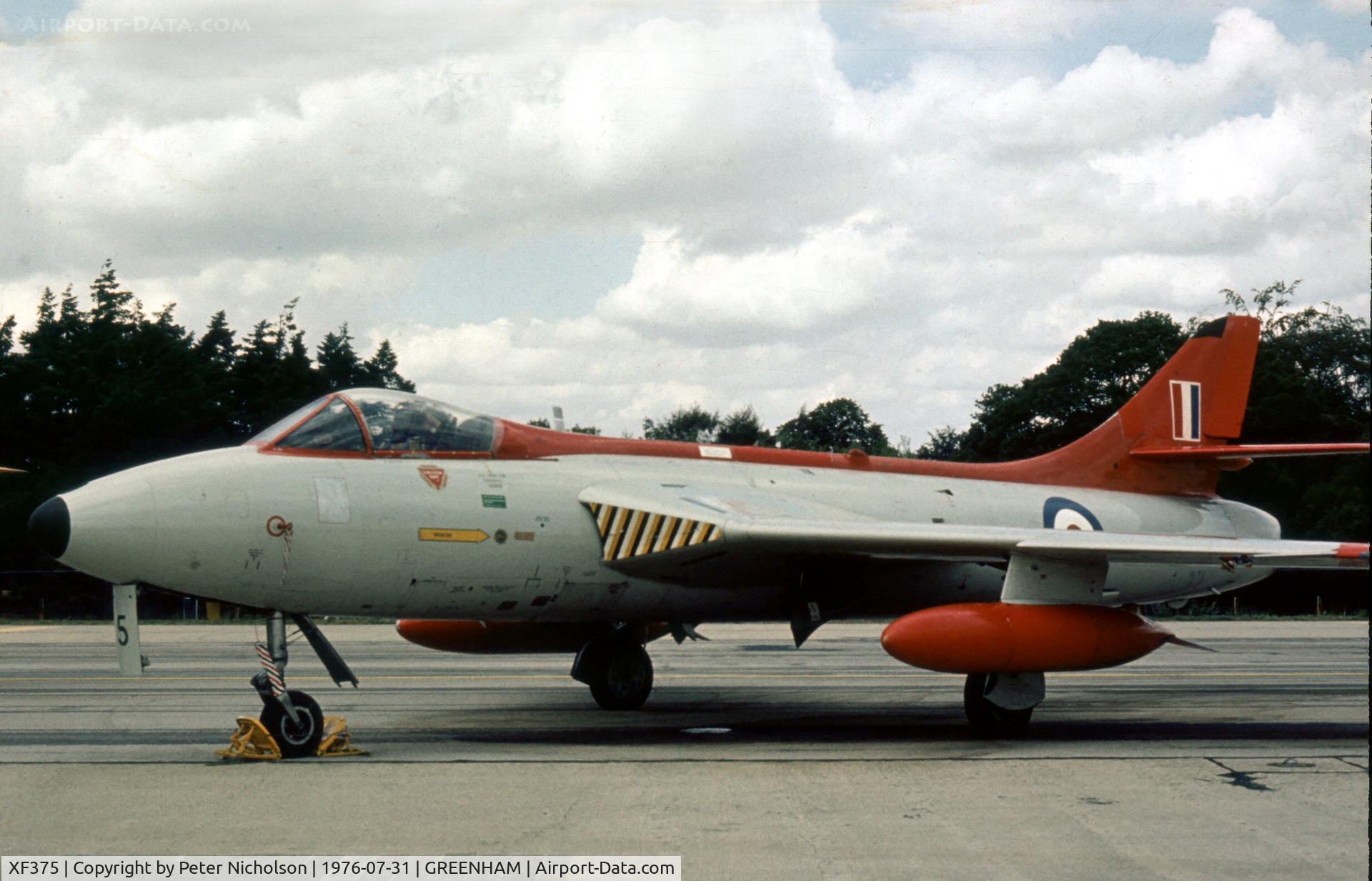 XF375, 1955 Hawker Hunter F.6 C/N S4/U/3275, Hunter F.6 of the Empire Test Pilots School at the 1976 Intnl Air Tattoo at RAF Greenham Common.