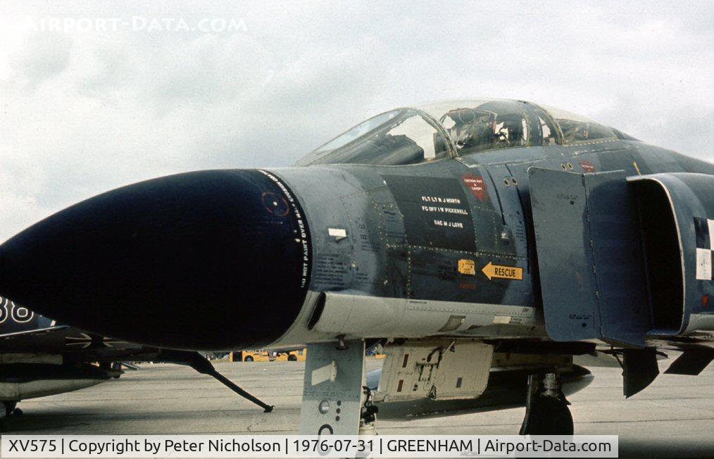 XV575, 1968 McDonnell Douglas Phantom FG1 C/N 9329/3112, Another view of the 43 Squadron Phantom FG.1 at the 1976 Intnl Air Tattoo held at RAF Greenham Common.