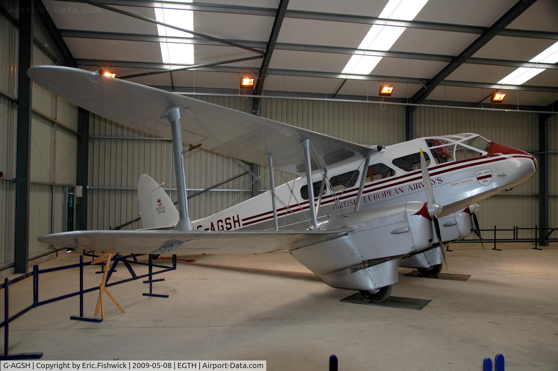G-AGSH, 1945 De Havilland DH-89A Dominie/Dragon Rapide C/N 6884, 4. G-AGSH has arrived at Old Warden !