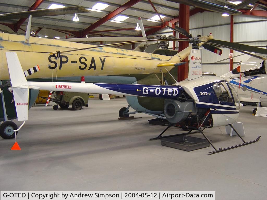 G-OTED, 1981 Robinson R22 C/N 0209, At Weston Super-mare Helicopter Museum.