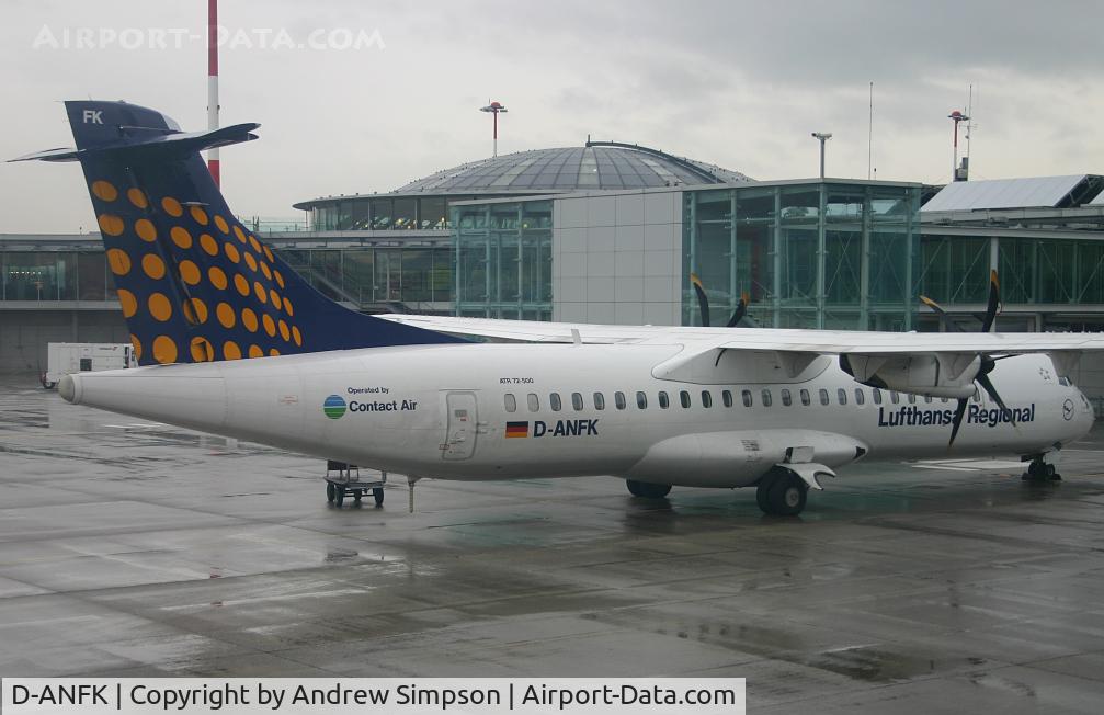 D-ANFK, 2001 ATR 72-212A C/N 666, On stand at Basle.