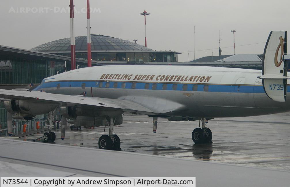 N73544, 1955 Lockheed C-121C Super Constellation (L-1049F) C/N 1049F-4175, On stand at Basle.