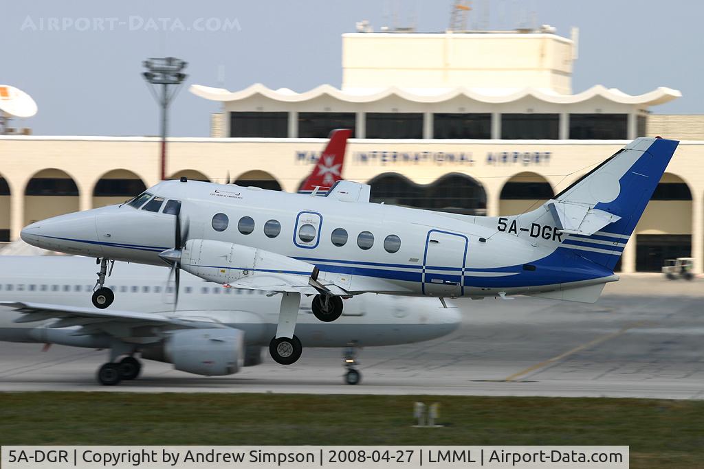5A-DGR, 1991 British Aerospace BAe-3102 Jetstream 31 C/N 945, Departing Malta.
