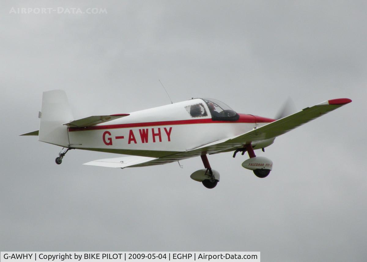 G-AWHY, 1995 Falconar F-11 Sporty C/N PFA 1322, CLIMBING AWAY FROM RWY 26