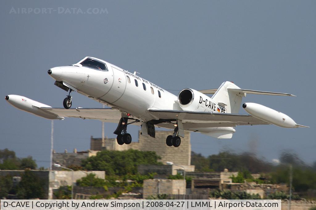 D-CAVE, 1982 Gates Learjet 35A C/N 35A-423, Departing Malta.