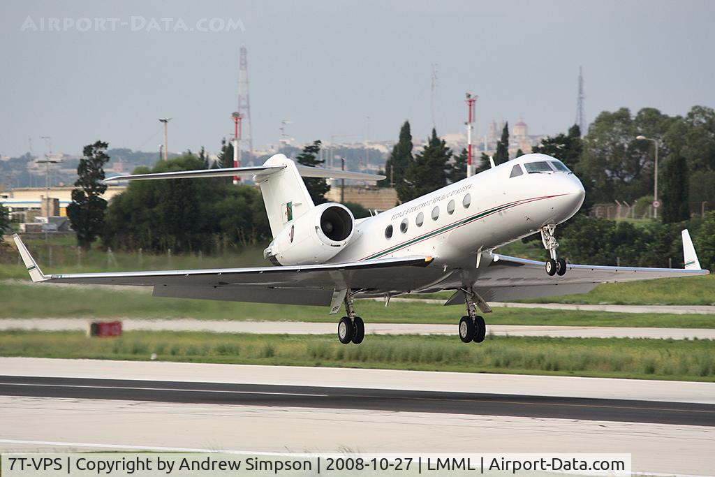 7T-VPS, 1996 Gulfstream Aerospace G-1159C Gulfstream IV SP C/N 1291, Departing Malta.