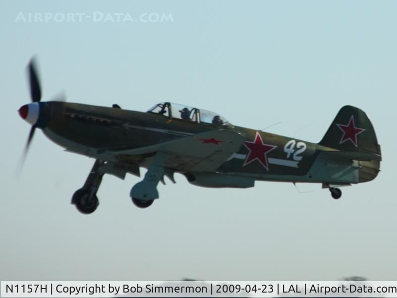 N1157H, 1994 Yakovlev Yak-9U-M C/N 0470402, Departing Sun N Fun 2009 - Lakeland, Florida