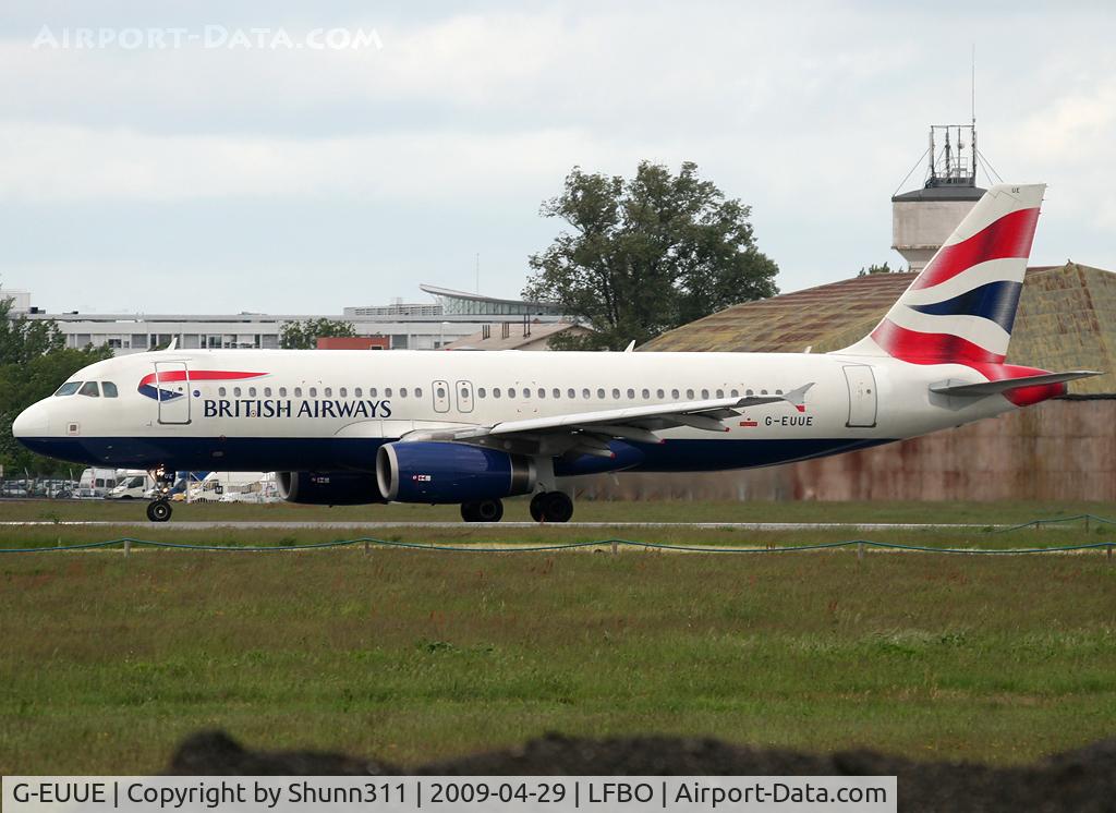G-EUUE, 2002 Airbus A320-232 C/N 1782, Ready for take off rwy 32R