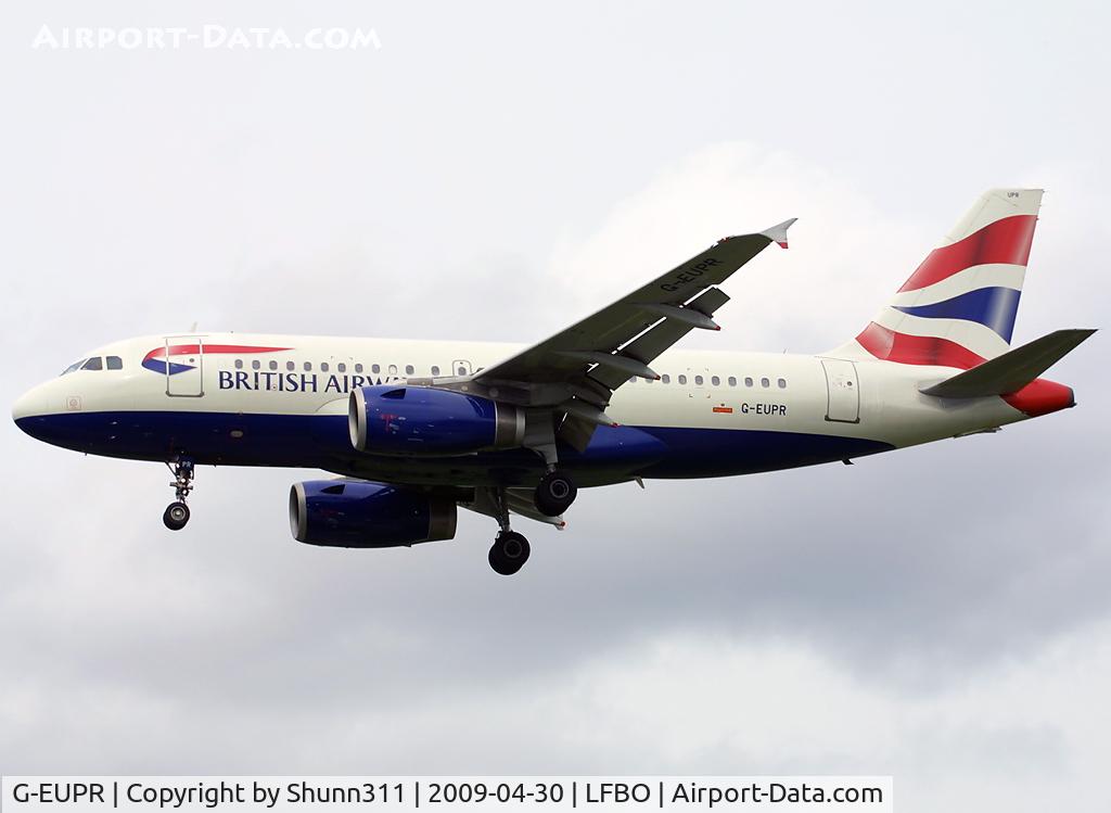 G-EUPR, 2000 Airbus A319-131 C/N 1329, Landing rwy 32L