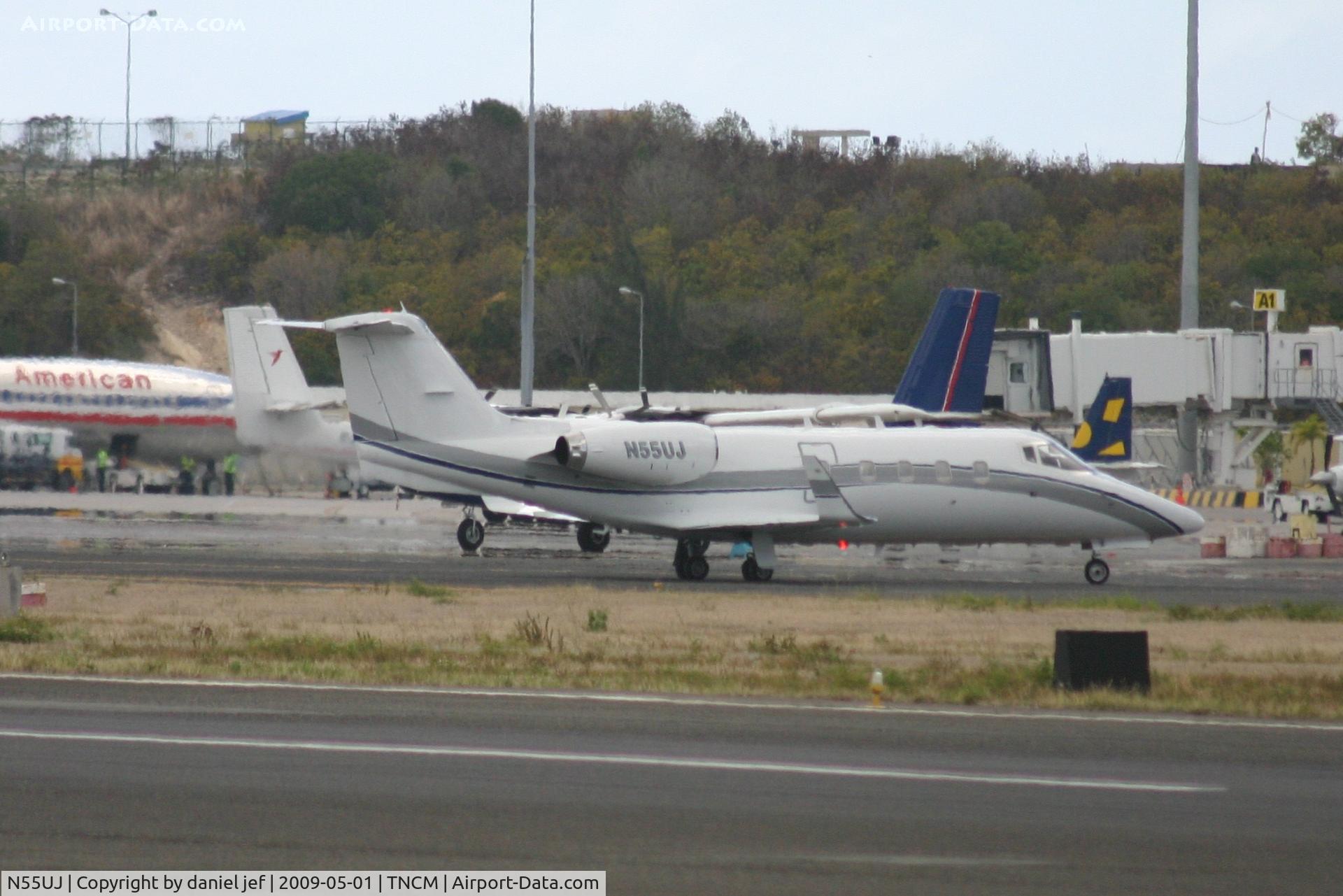 N55UJ, 1983 Gates Learjet 55 C/N 90, park at the  tncm ramp