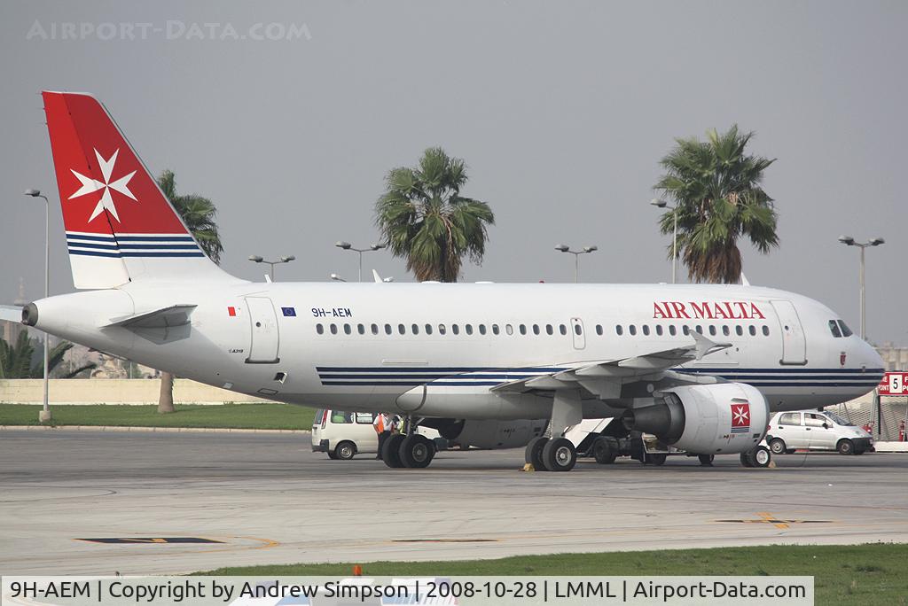 9H-AEM, 2005 Airbus A319-111 C/N 2382, Being loaded at MLA ready for departure.