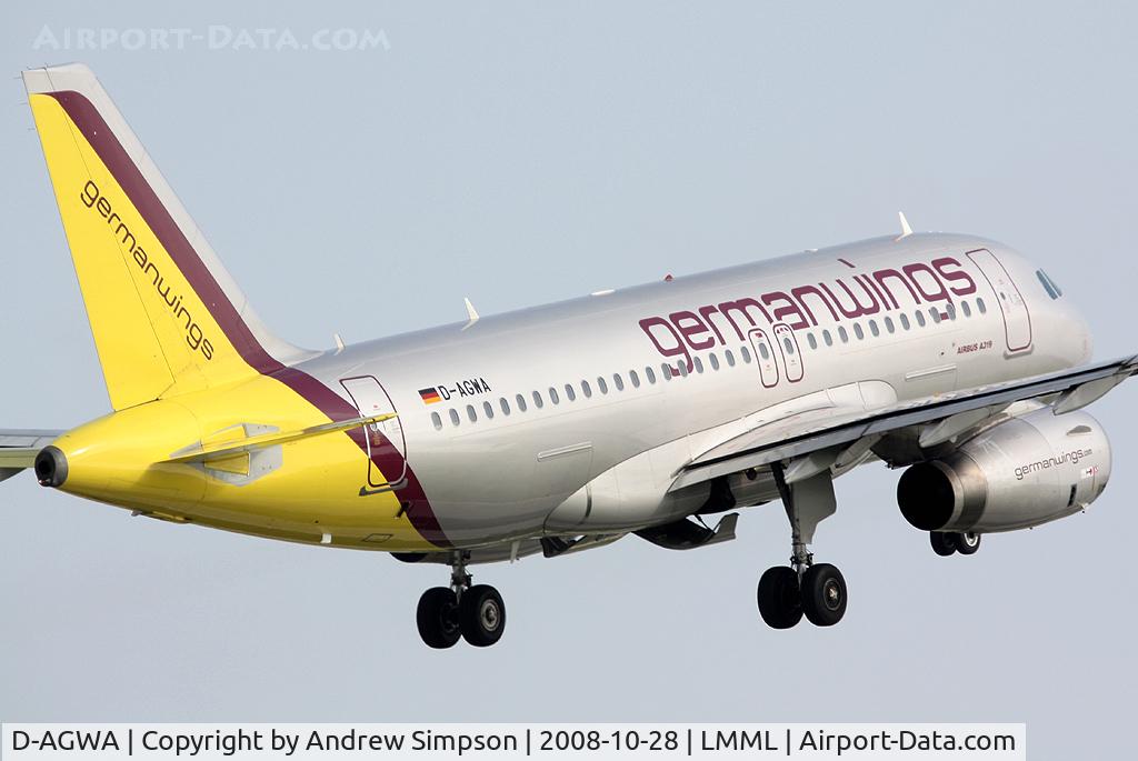 D-AGWA, 2006 Airbus A319-132 C/N 2813, Departing Malta.