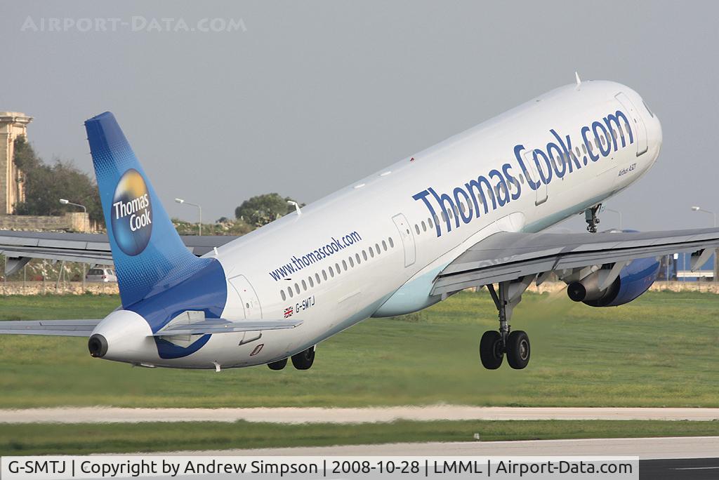 G-SMTJ, 2003 Airbus A321-211 C/N 1972, Departing Malta.