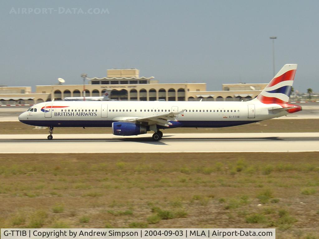 G-TTIB, 2001 Airbus A321-231 C/N 1433, Departing Malta.