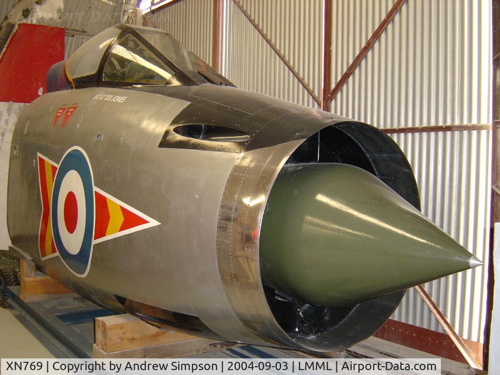 XN769, 1962 English Electric Lightning F.2 C/N 95122, On display at the aviation museum in Malta.