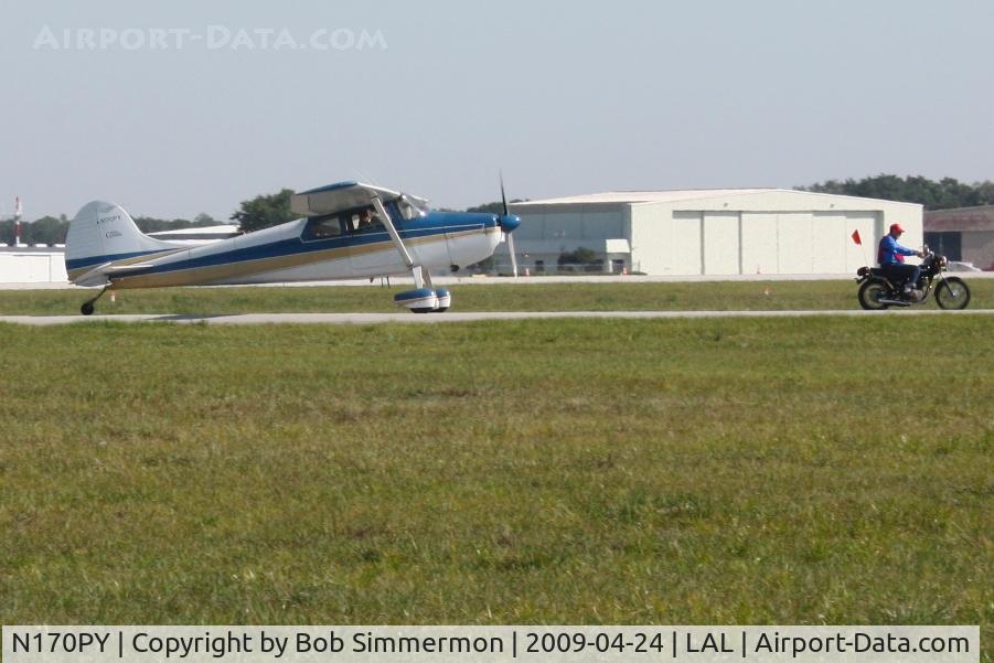 N170PY, 1951 Cessna 170A C/N 19949, Departing Sun N Fun 2009 - Lakeland, Florida