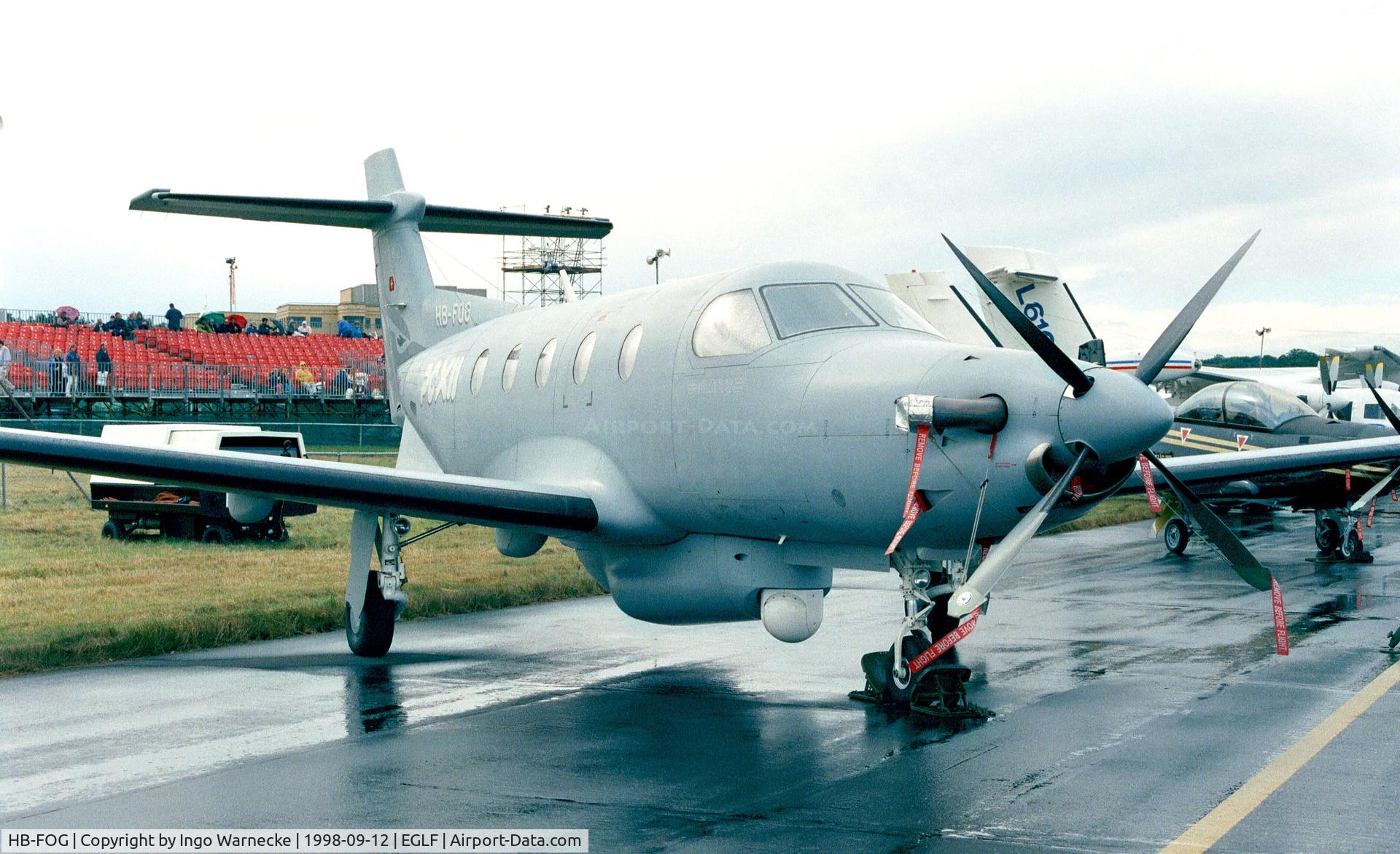 HB-FOG, 1996 Pilatus PC-12M Eagle C/N 134, Pilatus PC-12/45 at Farnborough International 1998