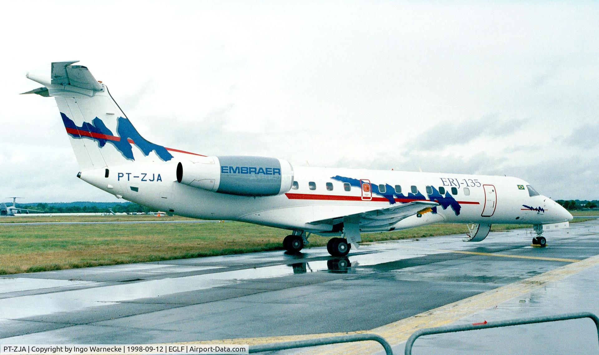 PT-ZJA, Embraer EMB-135KE (ERJ-140ER) C/N 145001, EMBRAER EMB-135ER (ERJ 135ER) at Farnborough International 1998