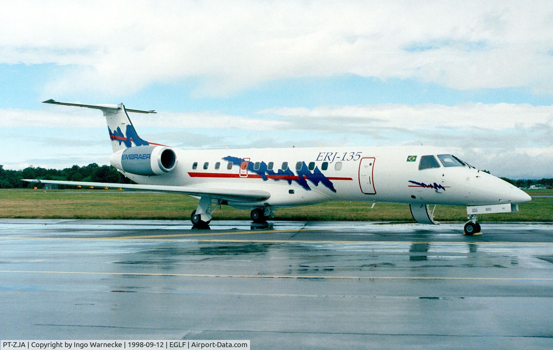 PT-ZJA, Embraer EMB-135KE (ERJ-140ER) C/N 145001, EMBRAER EMB-135ER (ERJ 135ER) at Farnborough International 1998