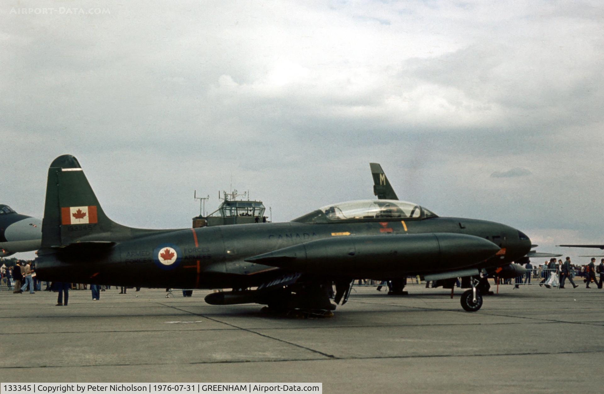 133345, Canadair CT-133 Silver Star C/N T33-345, CT-133 Silver Star of 1 Canadian Air Group at the 1976 Intnl Air Tattoo at RAF Greenham Common.