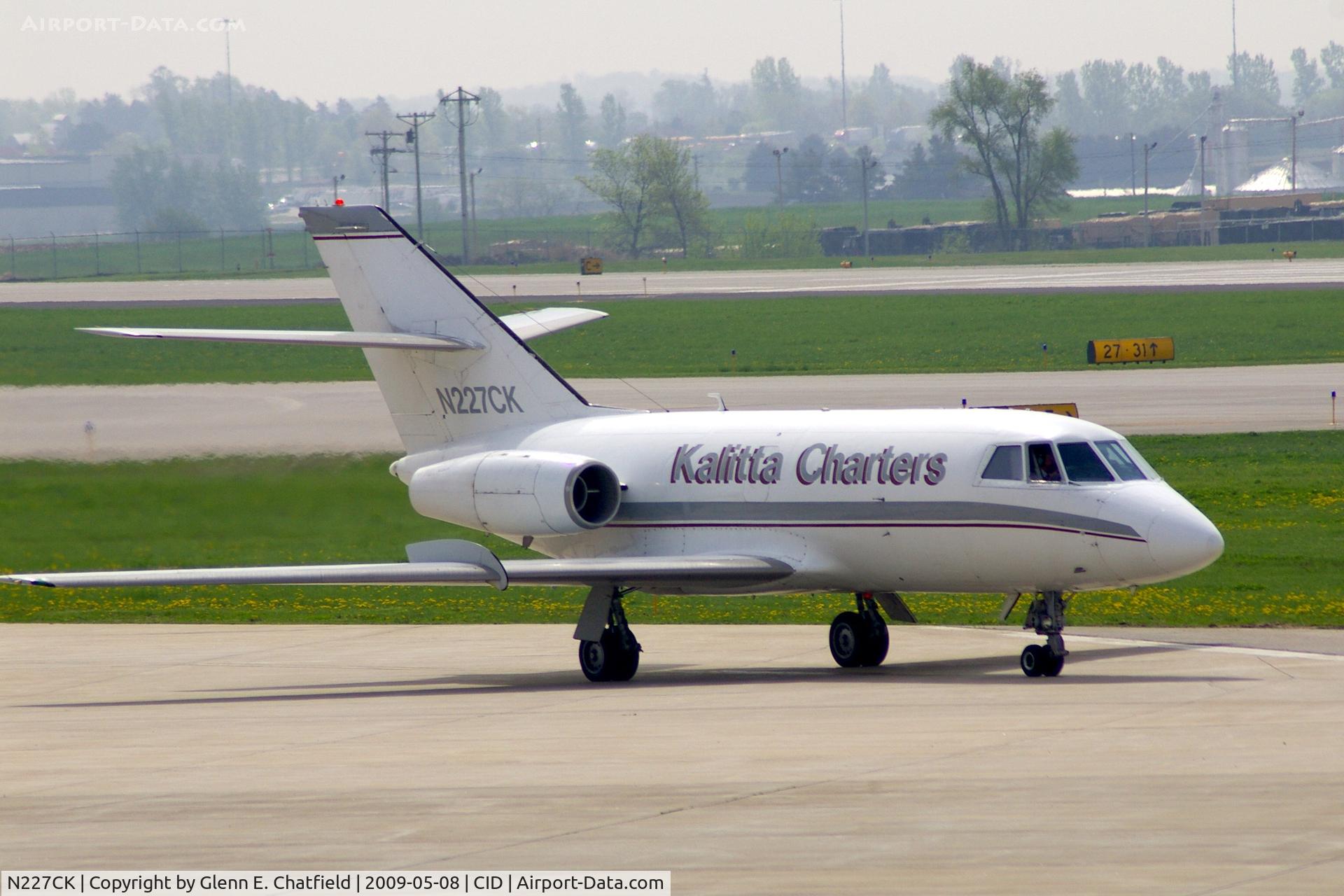 N227CK, 1970 Dassault Falcon (Mystere) 20DC C/N 227, Taxiing across the ramp towards Alpha after landing Runway 9