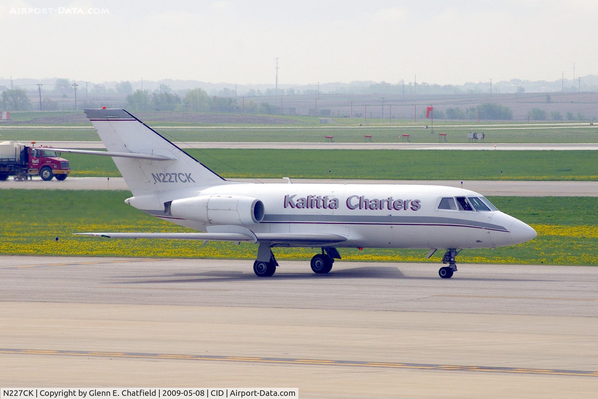 N227CK, 1970 Dassault Falcon (Mystere) 20DC C/N 227, Taxiing across the ramp towards Alpha after landing Runway 9