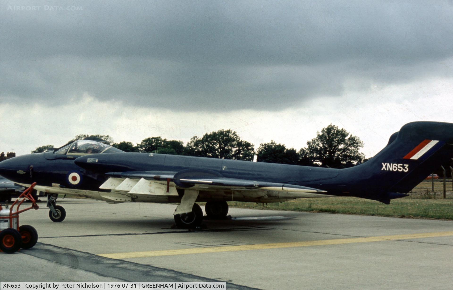 XN653, 1961 De Havilland DH-110 Sea Vixen FAW.2 C/N 10085, Sea Vixen FAW.2 of the Royal Aircraft Establishment, Farnborough on display at the 1976 Intnl Air Tattoo at RAF Greenham Common.