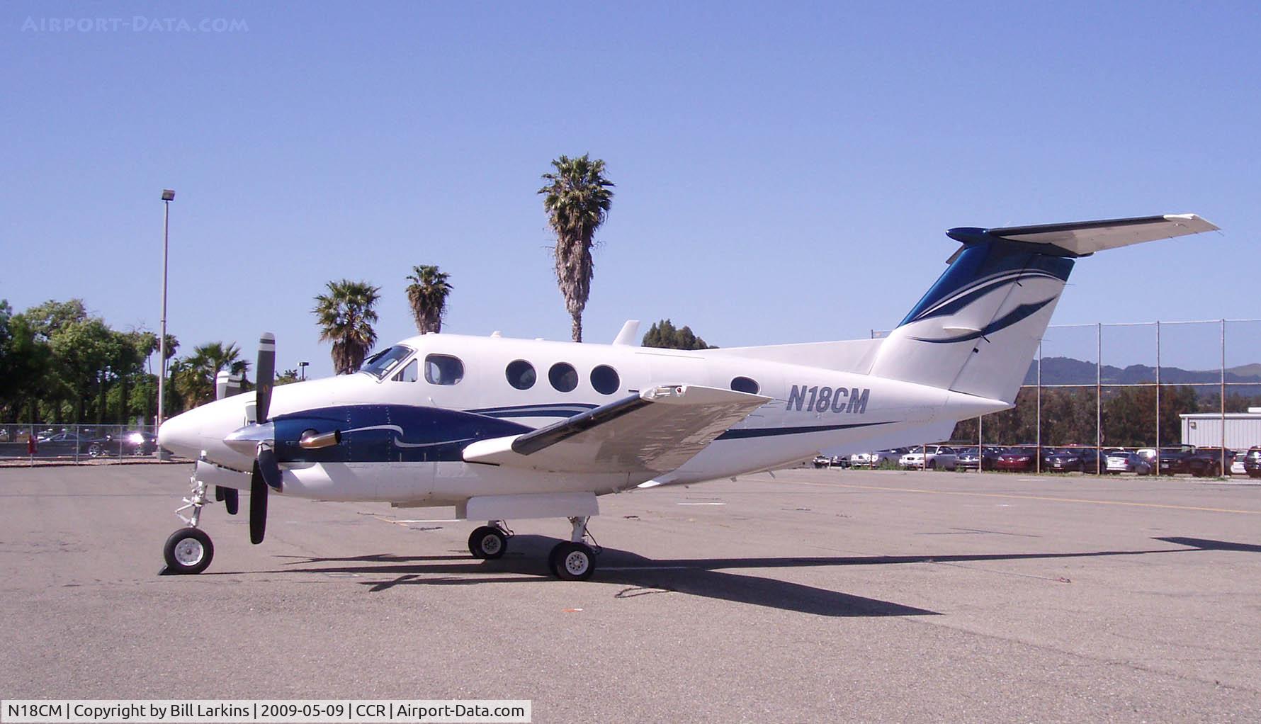 N18CM, 1984 Beech F90 King Air C/N LA-219, With palm tress like Bakersfield.