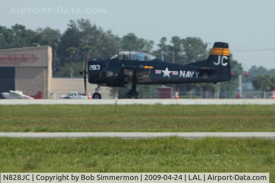 N828JC, 1955 North American T-28B Trojan C/N 219-11, Departing Sun N Fun 2009 - Lakeland, Florida