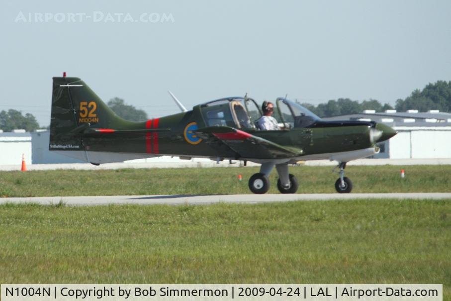 N1004N, 1972 Scottish Aviation Sk.61E Bulldog C/N BH100/167, Departing Sun N Fun 2009 - Lakeland, Florida