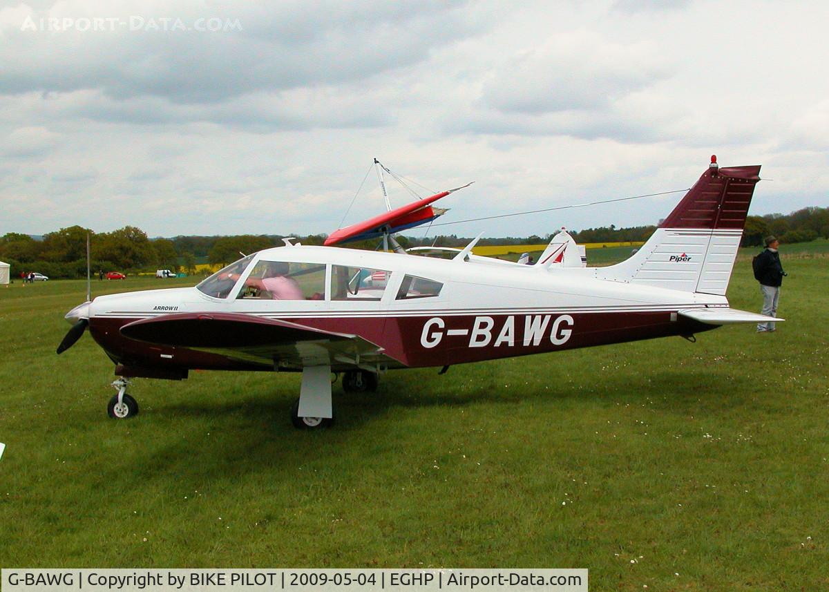 G-BAWG, 1973 Piper PA-28R-200-2 Cherokee Arrow II C/N 28R-7335133, VISITING A/C PARK