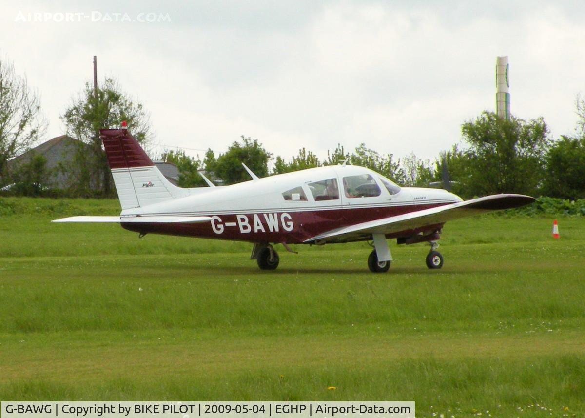 G-BAWG, 1973 Piper PA-28R-200-2 Cherokee Arrow II C/N 28R-7335133, TAXYING TO THE A/C PARK