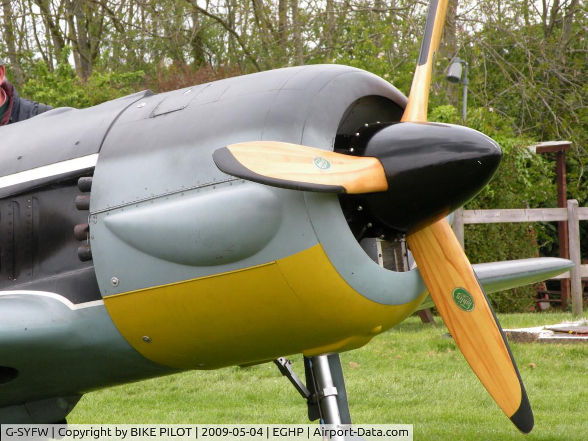 G-SYFW, 1984 WAR Focke-Wulf 190 C/N PFA 081-10584, CONTINENTAL O-200-A UNDER THE COWLING