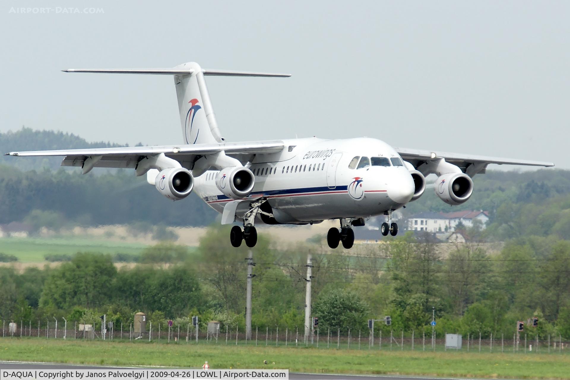 D-AQUA, 1988 British Aerospace BAe.146-300A C/N E3118, Eurowings approach LNZ