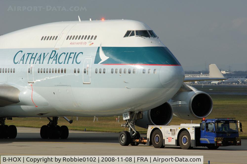 B-HOX, 1991 Boeing 747-467 C/N 24955, push for flight to HKG