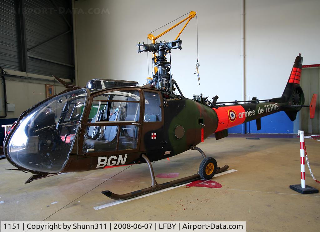 1151, Aérospatiale SA-341F Gazelle C/N 1151, Used as a static airframe during LFBY Open Day 2008