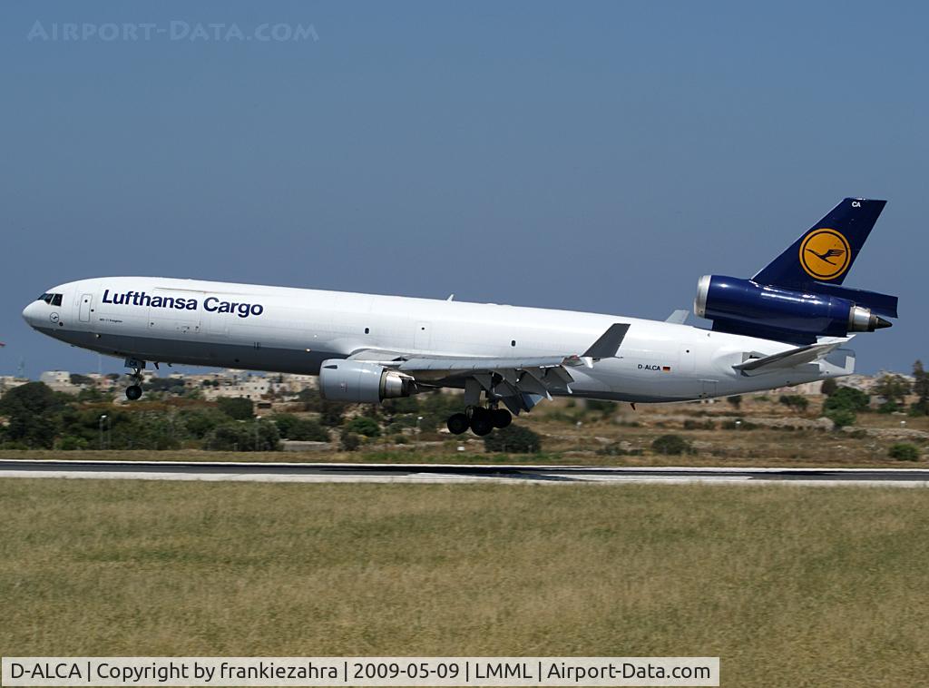 D-ALCA, 1998 McDonnell Douglas MD-11F C/N 48781, Lufthansa Cargo MD-11F inbound from Sharjah, UAE