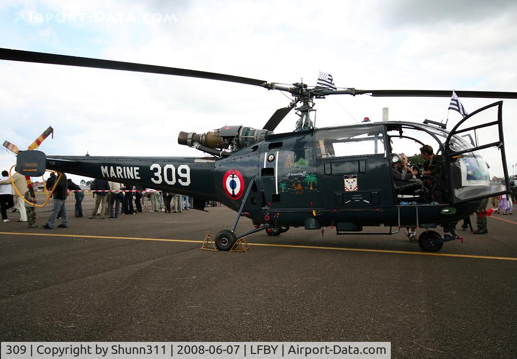 309, Aerospatiale SA-319B Alouette III C/N 2309, French Navy Alouette displayed with a special c/s during LFBY Open Day 2008