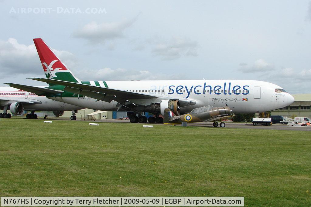 N767HS, 1988 Boeing 767-204 C/N 24013, Air Seychelles B767 in storage at Kemble