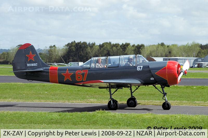 ZK-ZAY, Yakovlev Yak-52 C/N 9111602, Street & Cook Construction Co.Ltd., New Plymouth