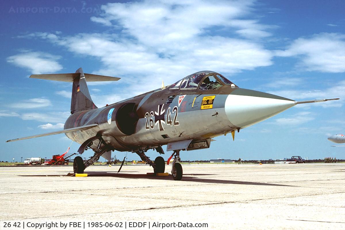 26 42, Lockheed F-104G Starfighter C/N 683-7302, EDDF open house 1985