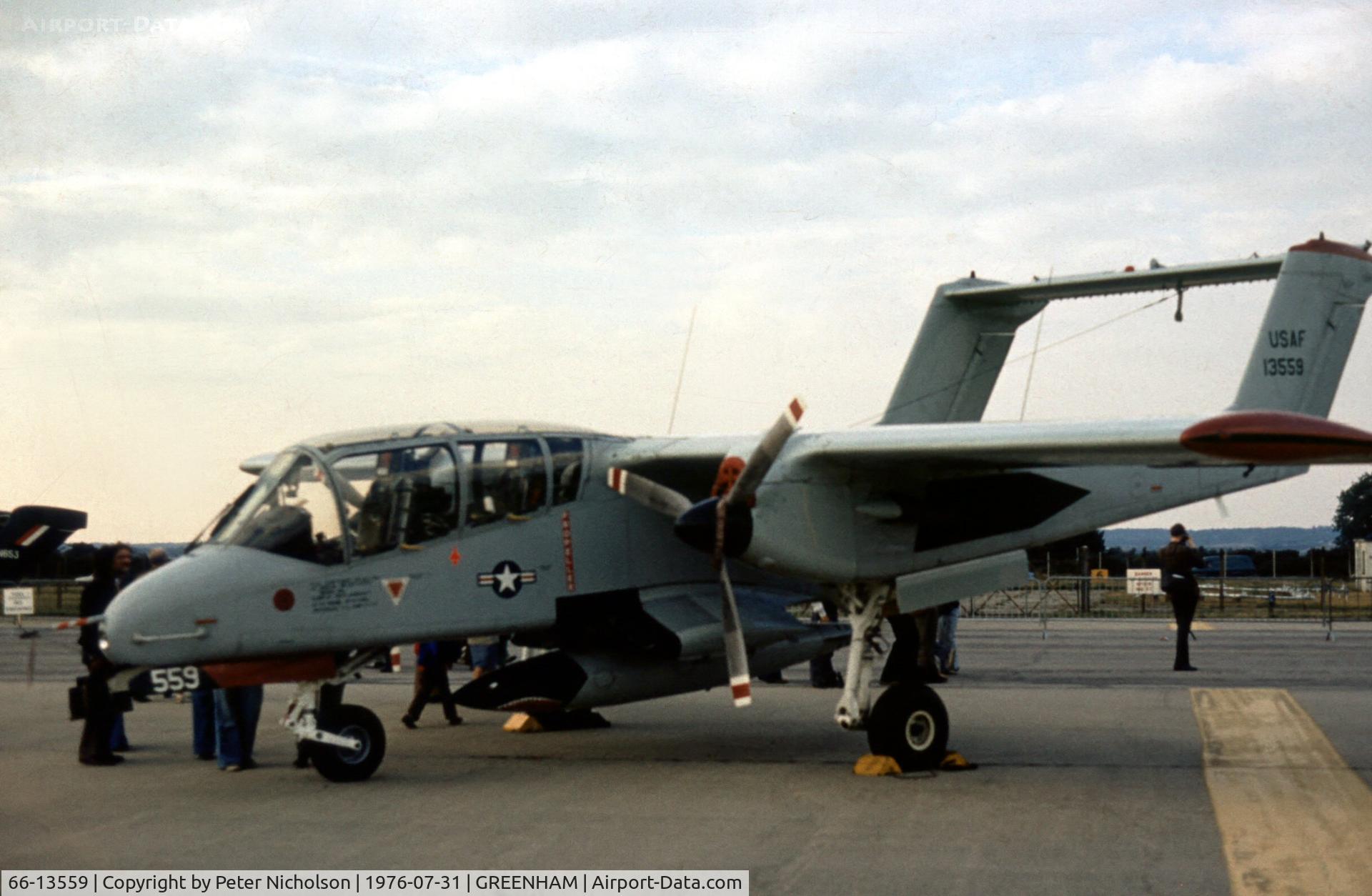 66-13559, 1966 North American Rockwell OV-10A Bronco C/N 305-8, Another view of the 601 TCW Bronco on display at the 1976 Intnl Air Tattoo at RAF Greenham Common.