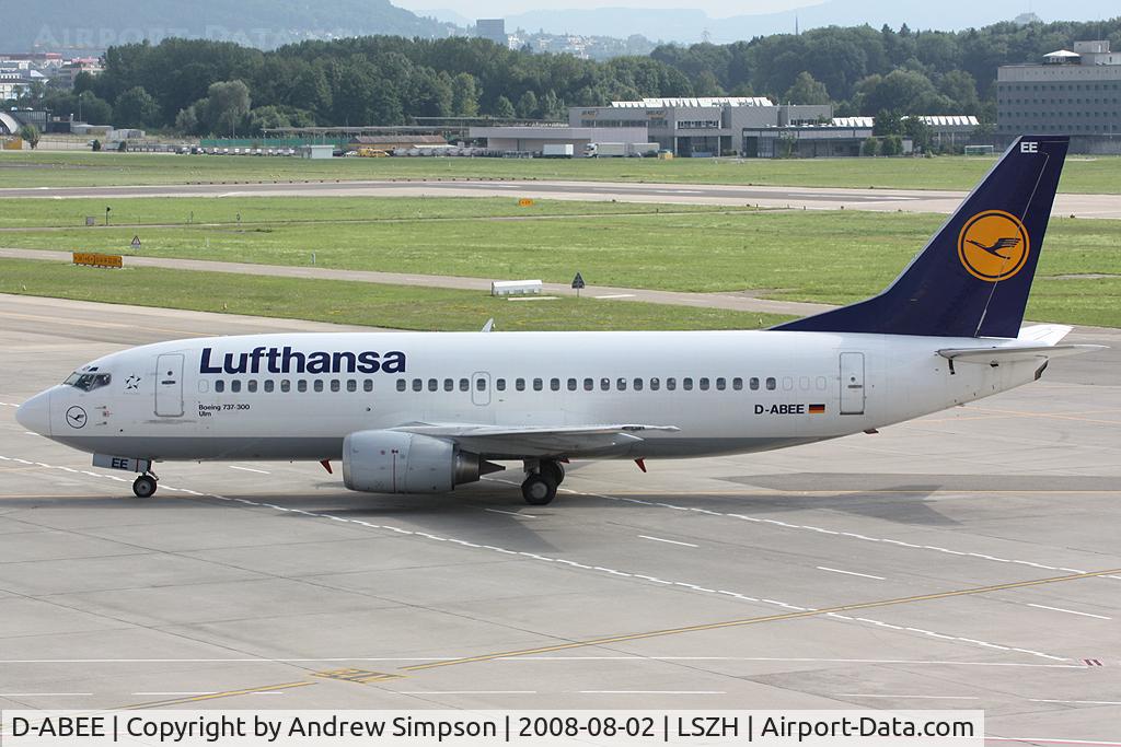 D-ABEE, 1991 Boeing 737-330 C/N 25216, At Zurich.