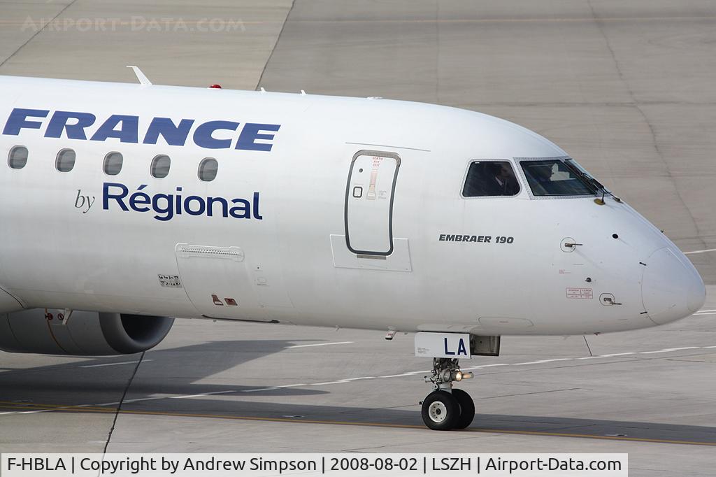 F-HBLA, 2007 Embraer 195LR (ERJ-190-200LR) C/N 19000051, At Zurich.