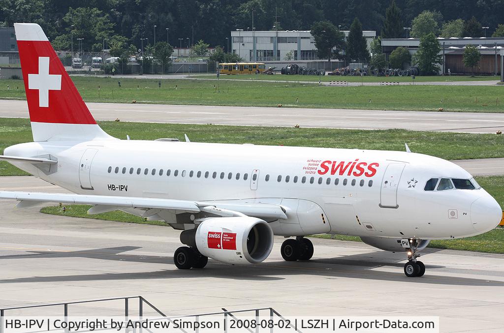 HB-IPV, 1996 Airbus A319-112 C/N 578, At Zurich.
