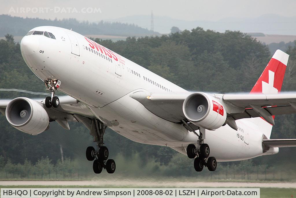 HB-IQO, 2000 Airbus A330-223 C/N 343, Departing Zurich.