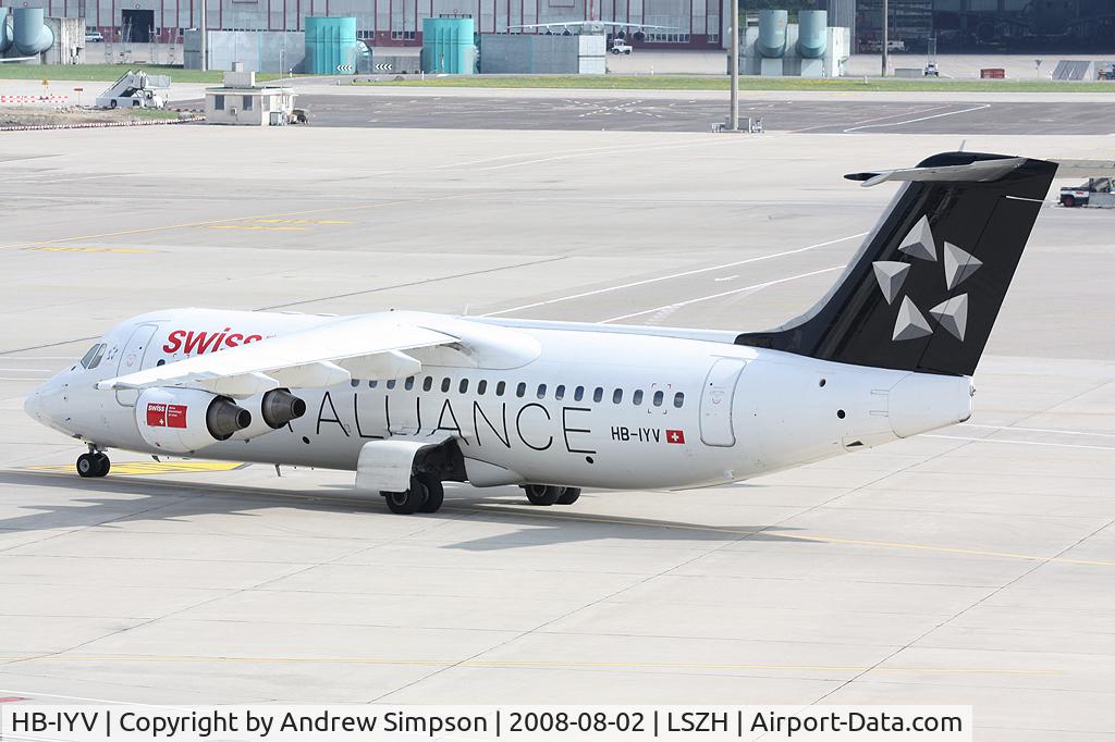 HB-IYV, 2000 British Aerospace Avro 146-RJ100 C/N E3377, At Zurich.