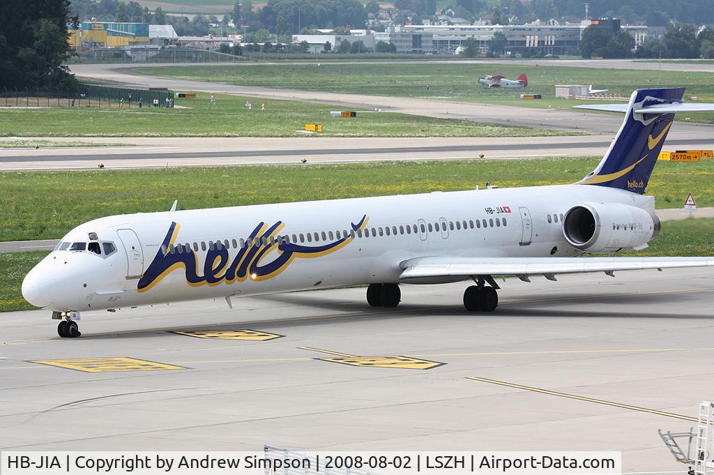HB-JIA, 1997 McDonnell Douglas MD-90-30 C/N 53552, At Zurich.